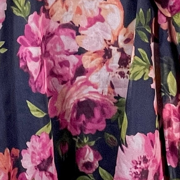 ELIZA J COLD SHOULDER FLORAL ORGANZA MAXI DRESS GOWN - Picture 15 of 15